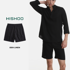 Quần short nam Linen Solene HISHOO Thoáng mát giữ form mặc đi chơi đi làm Q1T001