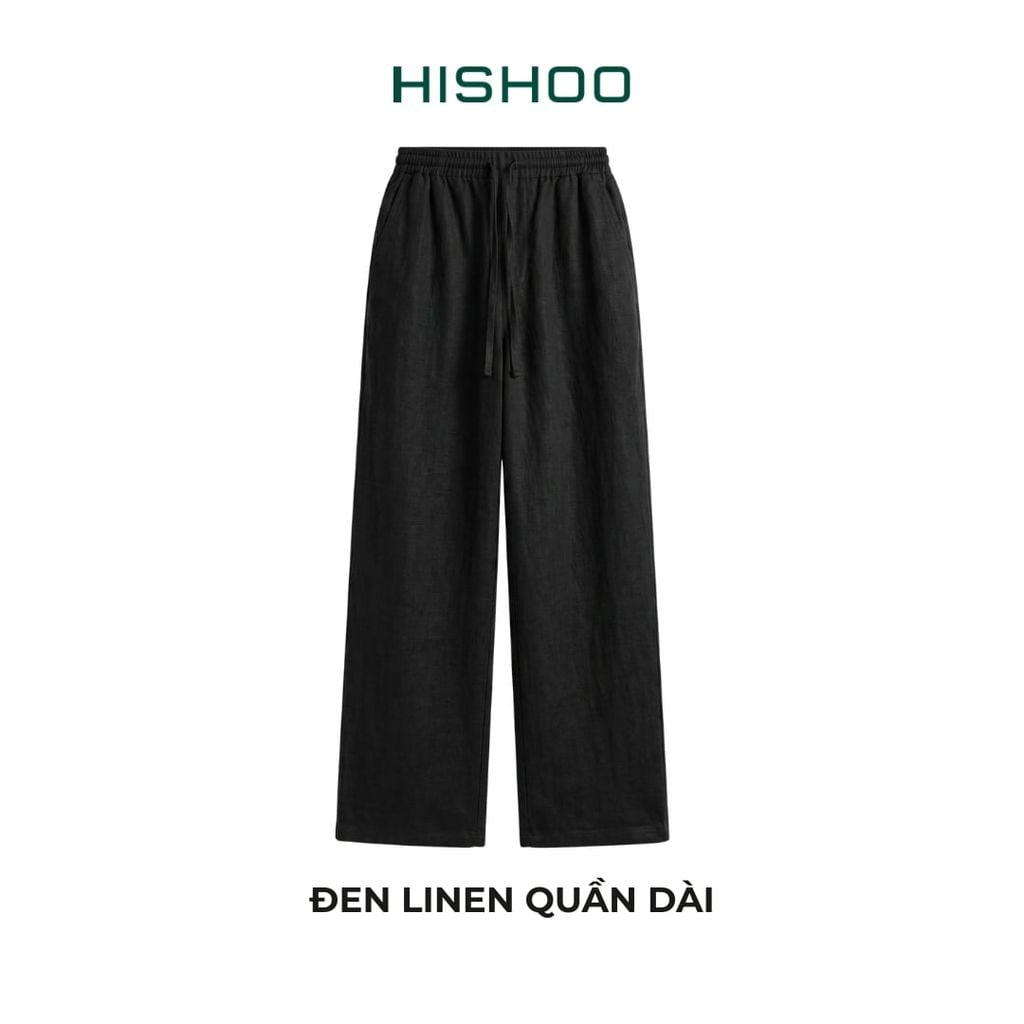Quần dài Linen Nữ Lưng Thun, Hishoo basic mặc đi chơi, đi làm HISHOO Q3G001