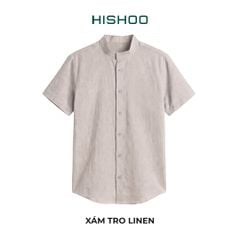 Áo Sơ Mi Nữ Relax Form Rộng, Cổ Tàu Vuông, Lai Ngang Linen Solene Vải Mềm Mát HISHOO A1G002