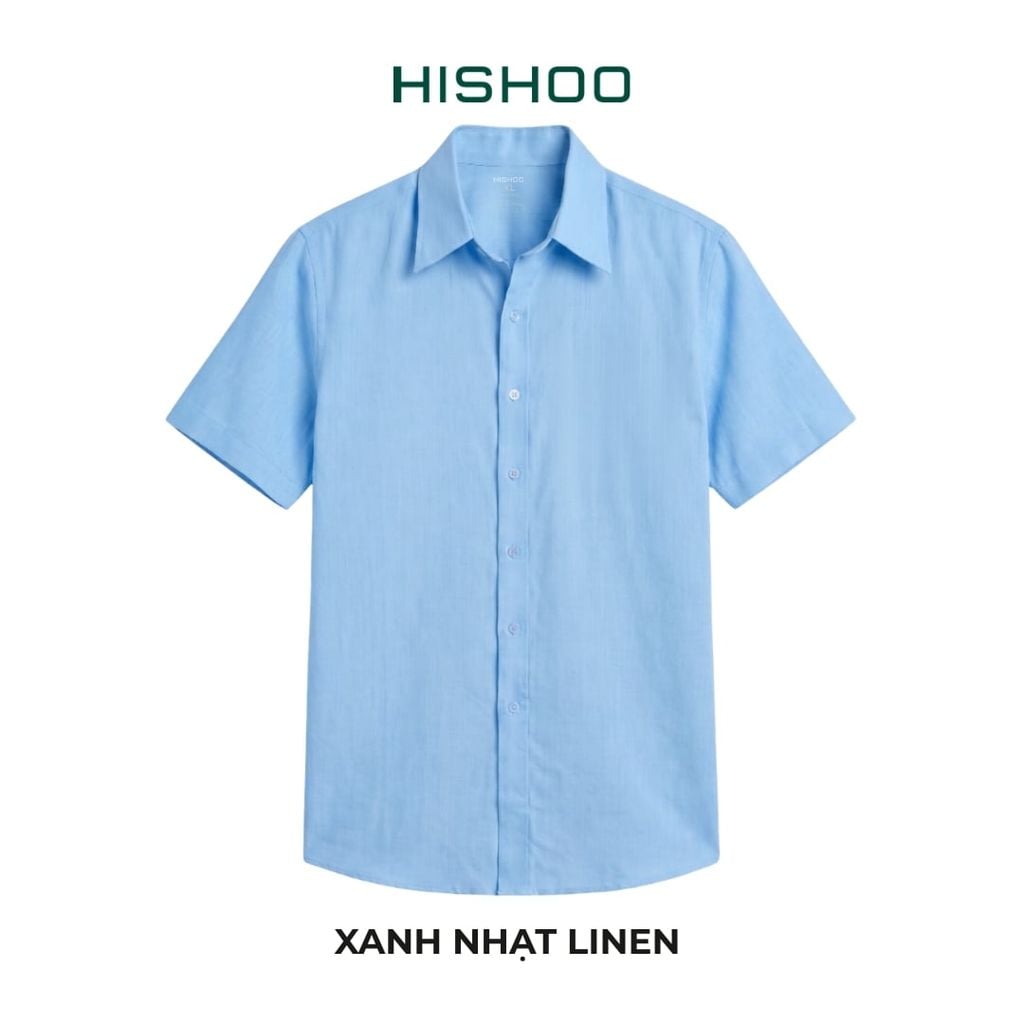 Áo Sơ Mi Nữ Relax Form Rộng, Cổ Thường, Lai Ngang Linen Solene Vải Mềm Mát HISHOO A1G003