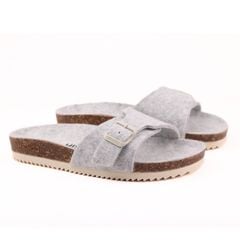 Dép đế trấu birken 1 khóa vải dạ Premium HISHOO B113