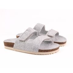 Dép đế trấu birken xé dán vải dạ Premium HISHOO B105