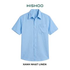Áo Sơ Mi Nam Relax Form Rộng, Cổ Thường, Lai Ngang Linen Solene Vải Mềm Mát HISHOO A1T003