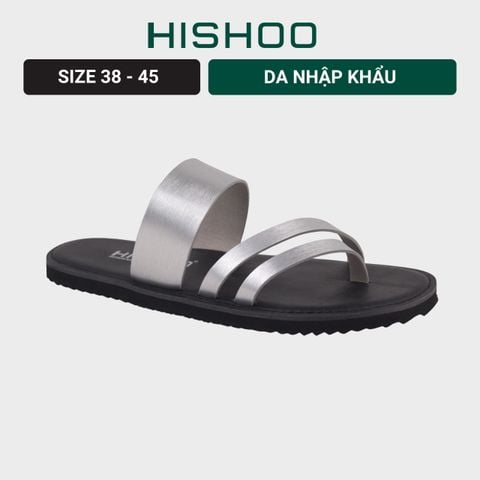 Dép lê bệt Daily Trek sandal (sandal đi bộ đường dài) Nam xỏ ngón Bạc lót da premium Felix HISHOO P035