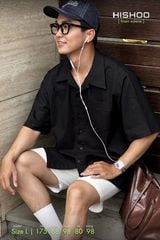 Áo Sơ Mi Nam Relax Form Rộng, Cổ Danton, Lai Ngang Linen Solene Vải Mềm Mát HISHOO A1T004