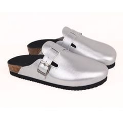 Dép đế trấu sục Boston quai ngang Bạc HISHOO R109