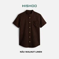 Áo Sơ Mi Nam Nút Gỗ Relax Form Rộng, Cổ Tàu Vuông, Lai Ngang Linen Solene Vải Mềm Mát HISHOO A1T002