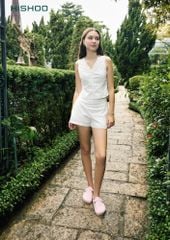 Dép đế trấu sục Boston quai ngang vải dạ Premium HISHOO B109