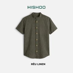 Áo Sơ Mi Nữ Nút Gỗ Relax Form Rộng, Cổ Tàu Vuông, Lai Ngang Linen Solene Vải Mềm Mát HISHOO A1G002