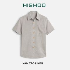 Áo Sơ Mi Nam Nút Gỗ Relax Form Rộng, Cổ Thường, Lai Ngang Linen Solene Vải Mềm Mát HISHOO A1T003