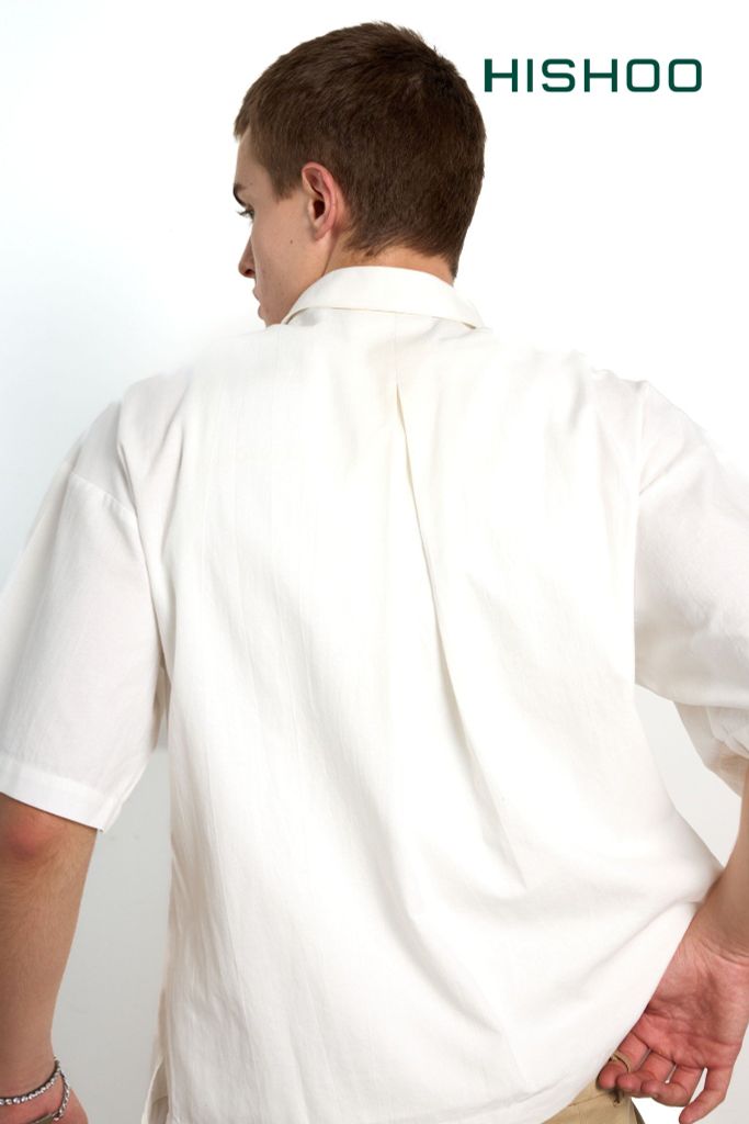 Áo Sơ Mi Nam Relax Form Rộng Linen Solene Vải Mềm Mát HISHOO AB001