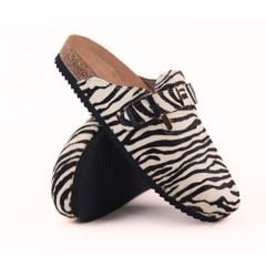 Dép đế trấu sục Boston quai ngang Ngựa Vằn CowHide HISHOO H109