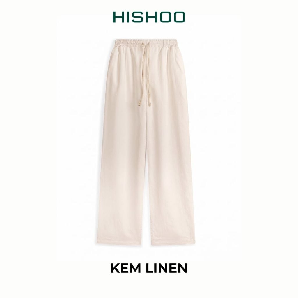 Quần dài nam Linen Solene HISHOO Thoáng mát giữ form mặc đi chơi đi làm Q3T001
