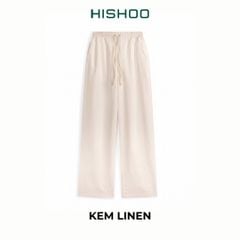 Quần dài nam Linen Solene HISHOO Thoáng mát giữ form mặc đi chơi đi làm Q3T001