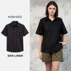 Áo Sơ Mi Nữ Relax Form Rộng, Cổ Thường, Lai Ngang Linen Solene Vải Mềm Mát HISHOO A1G003