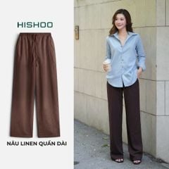 Quần dài Linen Nữ Lưng Thun, Hishoo basic mặc đi chơi, đi làm HISHOO Q3G001
