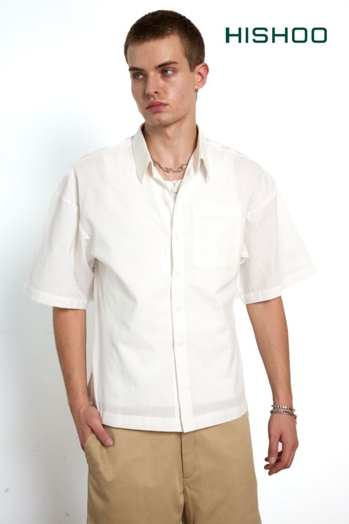 Áo Sơ Mi Nam Relax Form Rộng Linen Solene Vải Mềm Mát HISHOO AB001