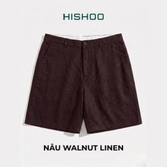 Quần short nam Linen Solene HISHOO Thoáng mát giữ form mặc đi chơi đi làm Q1T001