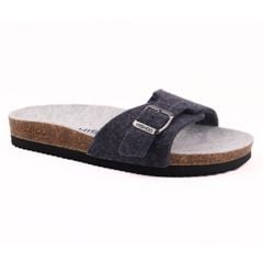 Dép đế trấu birken 1 khóa vải dạ Premium HISHOO B113