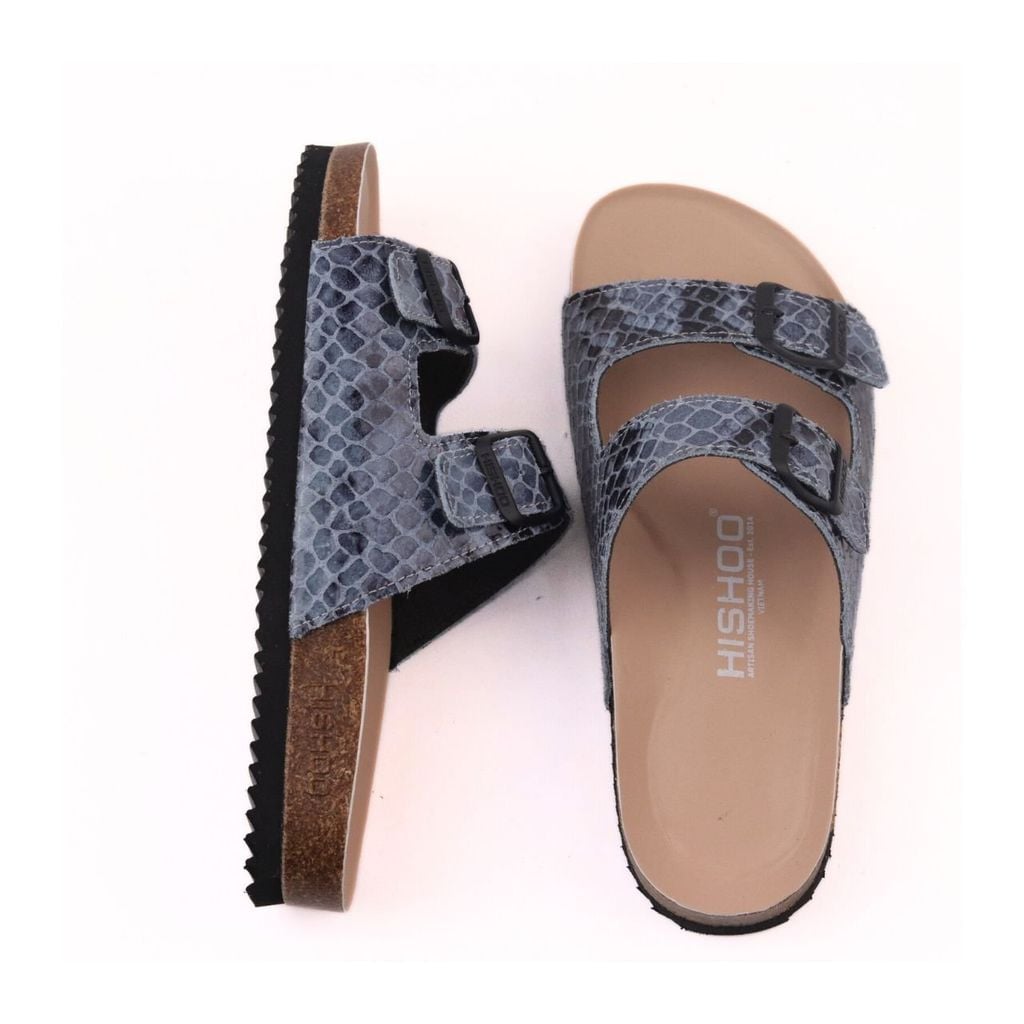 Dép đế trấu birken 2 khoá Vân Đá premium HISHOO B093