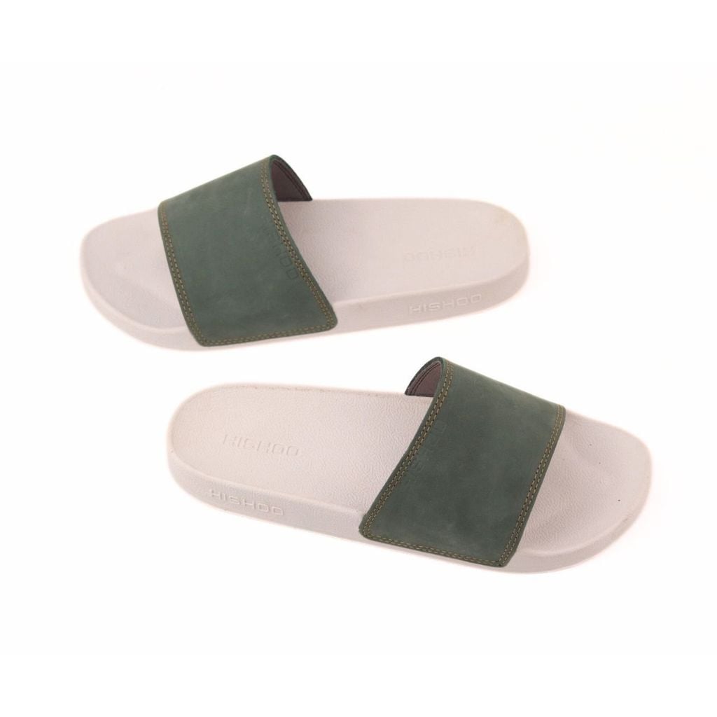 Dép quai ngang Nubuck Xanh rêu HISHOO U111