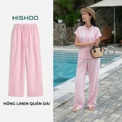 Quần dài Linen Nữ Lưng Thun, Hishoo basic mặc đi chơi, đi làm HISHOO Q3G001
