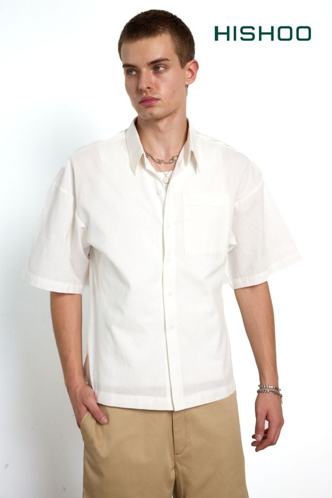 Áo Sơ Mi Nam Relax Form Rộng Linen Solene Vải Mềm Mát HISHOO AB001
