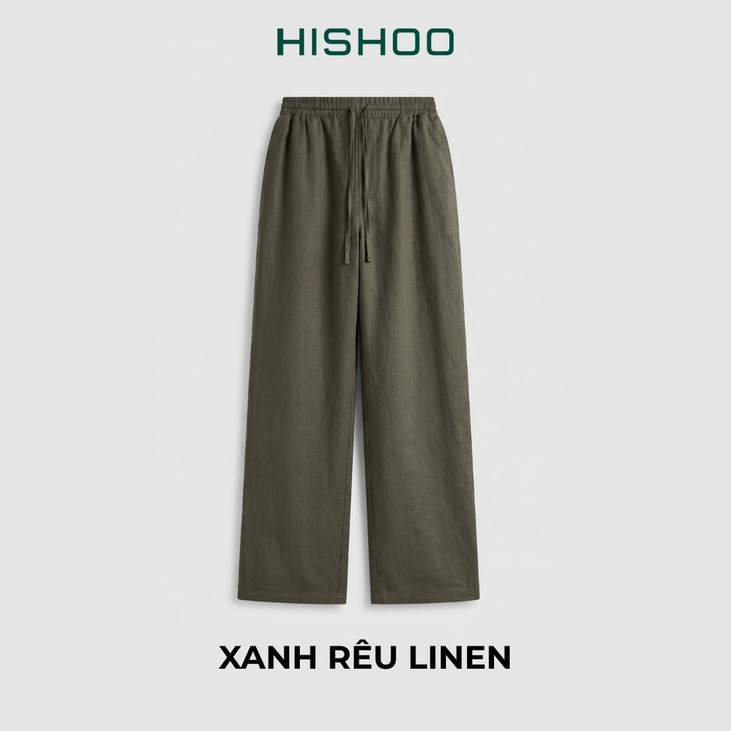 Quần dài nam Linen Solene HISHOO Thoáng mát giữ form mặc đi chơi đi làm Q3T001