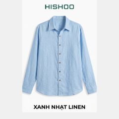 Áo Sơ Mi Nút Gỗ Tay Dài Nữ Relax Form Rộng, Cổ Thường, Lai Ngang Linen Solene Vải Mềm Mát HISHOO A2G003