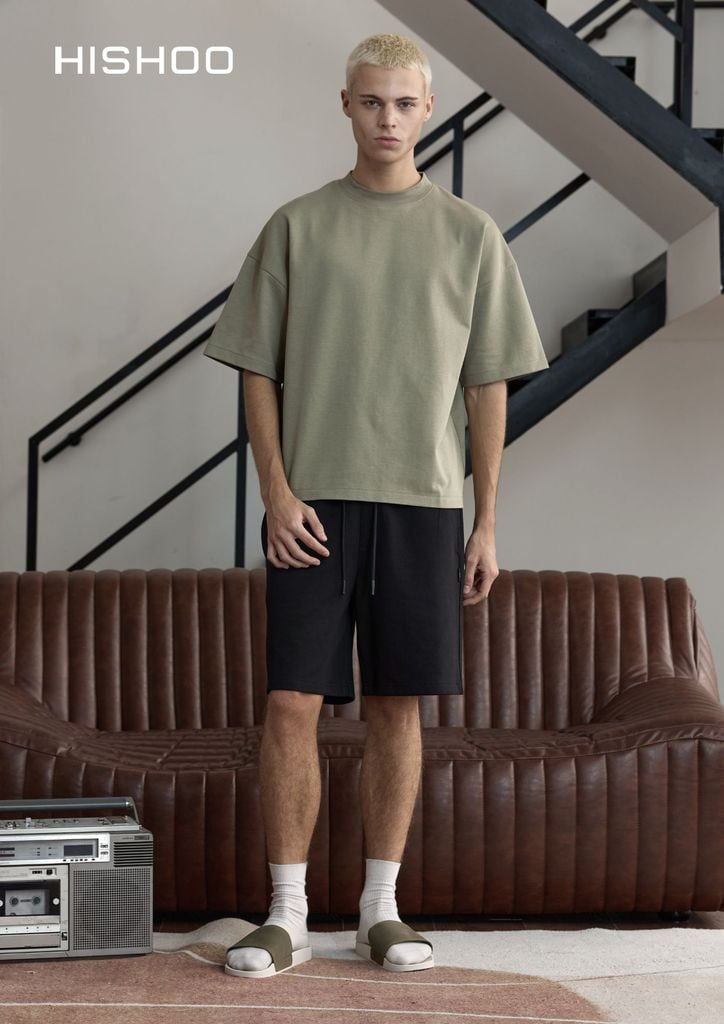 Dép quai ngang Nubuck Xanh rêu HISHOO U111