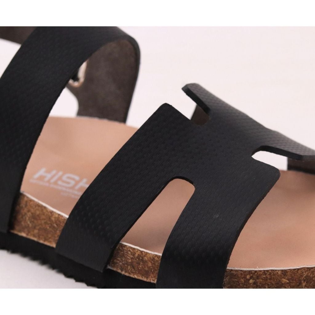 Dép đế trấu sandal birken chữ H Crosshatch Premium HISHOO B115