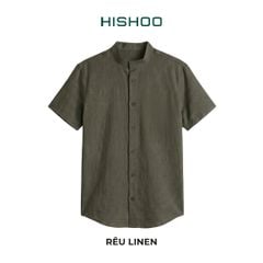 Áo Sơ Mi Nữ Relax Form Rộng, Cổ Tàu Vuông, Lai Ngang Linen Solene Vải Mềm Mát HISHOO A1G002