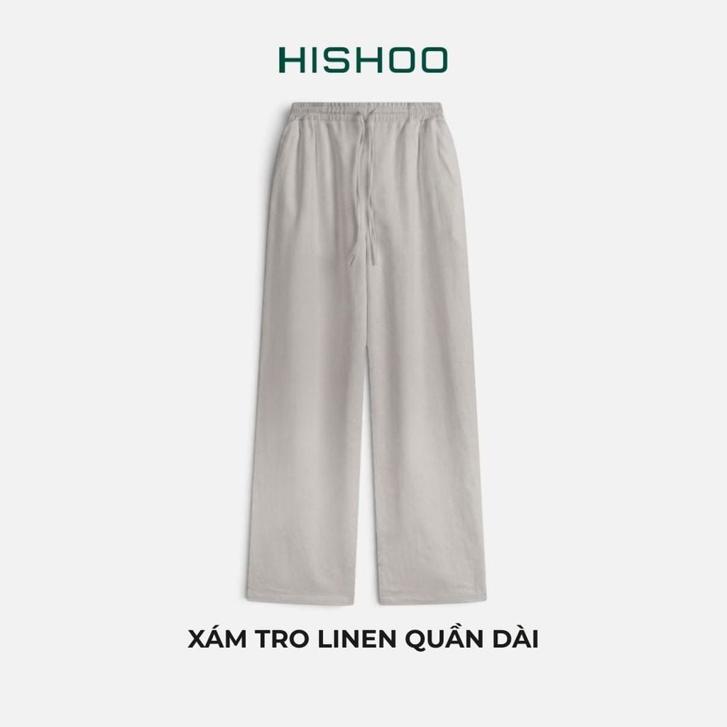 Quần dài Linen Nữ Lưng Thun, Hishoo basic mặc đi chơi, đi làm HISHOO Q3G001