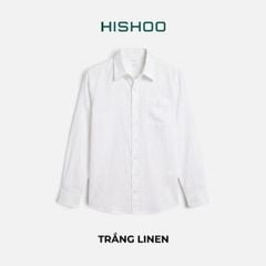 Áo Sơ Mi Nam Tay Dài Relax Form Rộng, Cổ Thường, Lai Ngang Linen Solene Vải Mềm Mát HISHOO A2T003