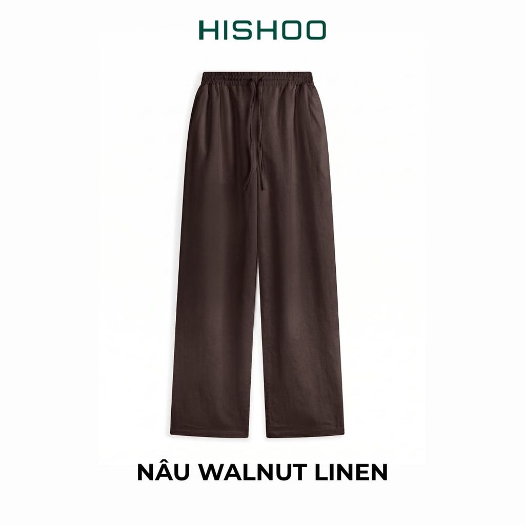 Quần dài nam Linen Solene HISHOO Thoáng mát giữ form mặc đi chơi đi làm Q3T001