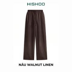 Quần dài nam Linen Solene HISHOO Thoáng mát giữ form mặc đi chơi đi làm Q3T001
