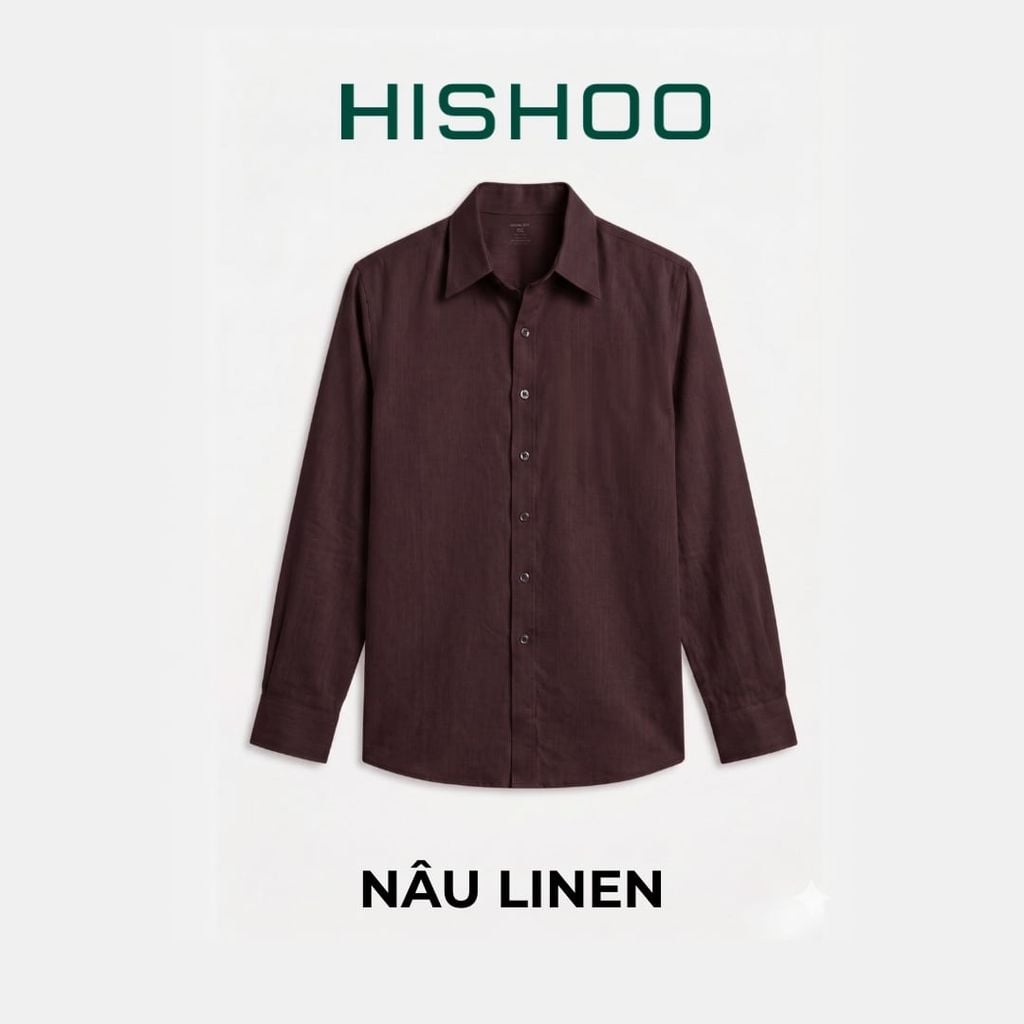 Áo Sơ Mi Tay Dài Nữ Relax Form Rộng, Cổ Thường, Lai Ngang Linen Solene Vải Mềm Mát HISHOO A2G003