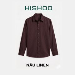Áo Sơ Mi Tay Dài Nữ Relax Form Rộng, Cổ Thường, Lai Ngang Linen Solene Vải Mềm Mát HISHOO A2G003