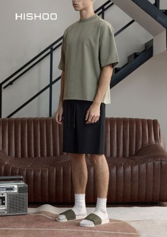 Dép quai ngang Nubuck Xanh rêu HISHOO U111