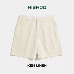 Quần short nam Linen Solene HISHOO Thoáng mát giữ form mặc đi chơi đi làm Q1T001