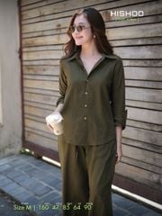 Quần dài Linen Nữ Lưng Thun, Hishoo basic mặc đi chơi, đi làm HISHOO Q3G001