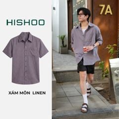 Áo Sơ Mi Nam Relax Form Rộng, Cổ Thường, Lai Ngang Linen Solene Vải Mềm Mát HISHOO A1T003