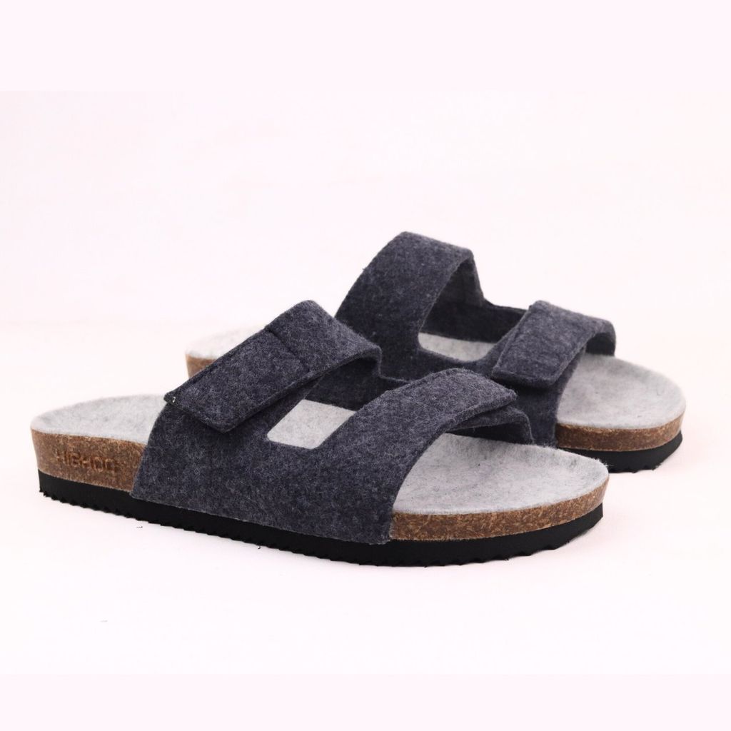 Dép đế trấu birken xé dán vải dạ Premium HISHOO B105