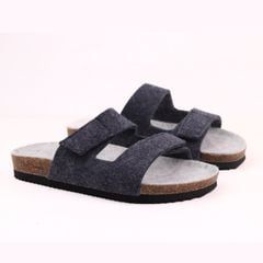 Dép đế trấu birken xé dán vải dạ Premium HISHOO B105