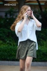 Áo Sơ Mi Nữ Relax Form Rộng Linen Solene Vải Mềm Mát HISHOO AG002