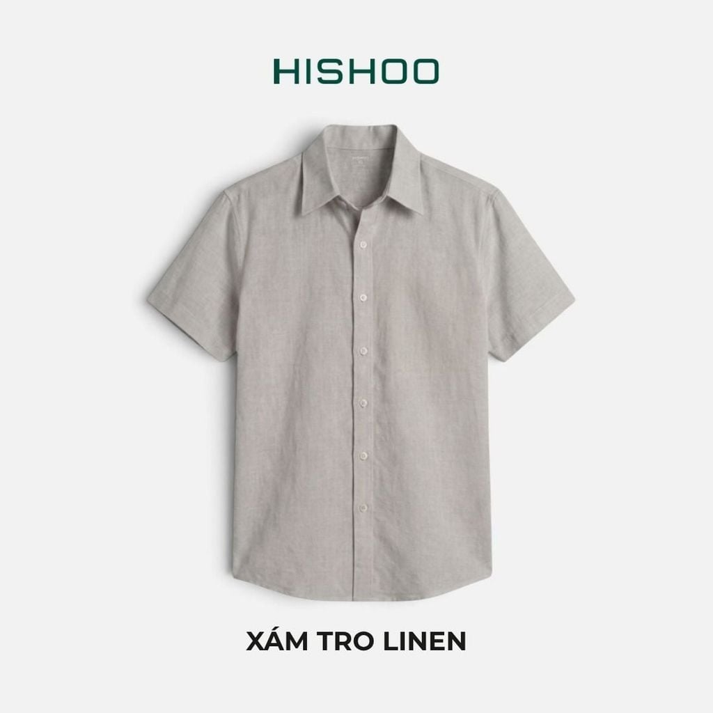 Áo Sơ Mi Nữ Relax Form Rộng, Cổ Thường, Lai Ngang Linen Solene Vải Mềm Mát HISHOO A1G003