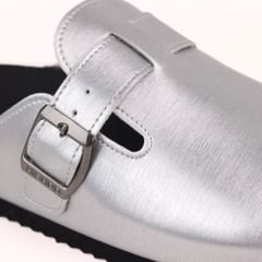 Dép đế trấu sục Boston quai ngang Bạc HISHOO R109