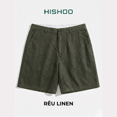 Quần short nam Linen Solene HISHOO Thoáng mát giữ form mặc đi chơi đi làm Q1T001