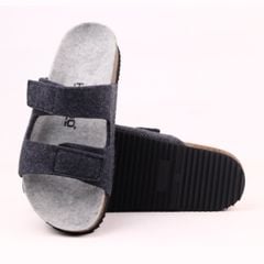 Dép đế trấu birken xé dán vải dạ Premium HISHOO B105