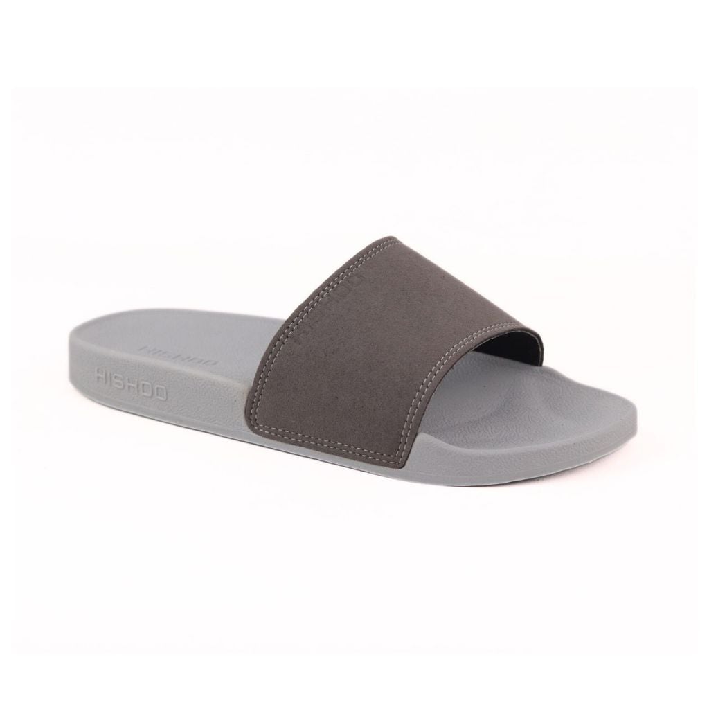 Dép quai ngang da bò Xám da lộn HISHOO U111
